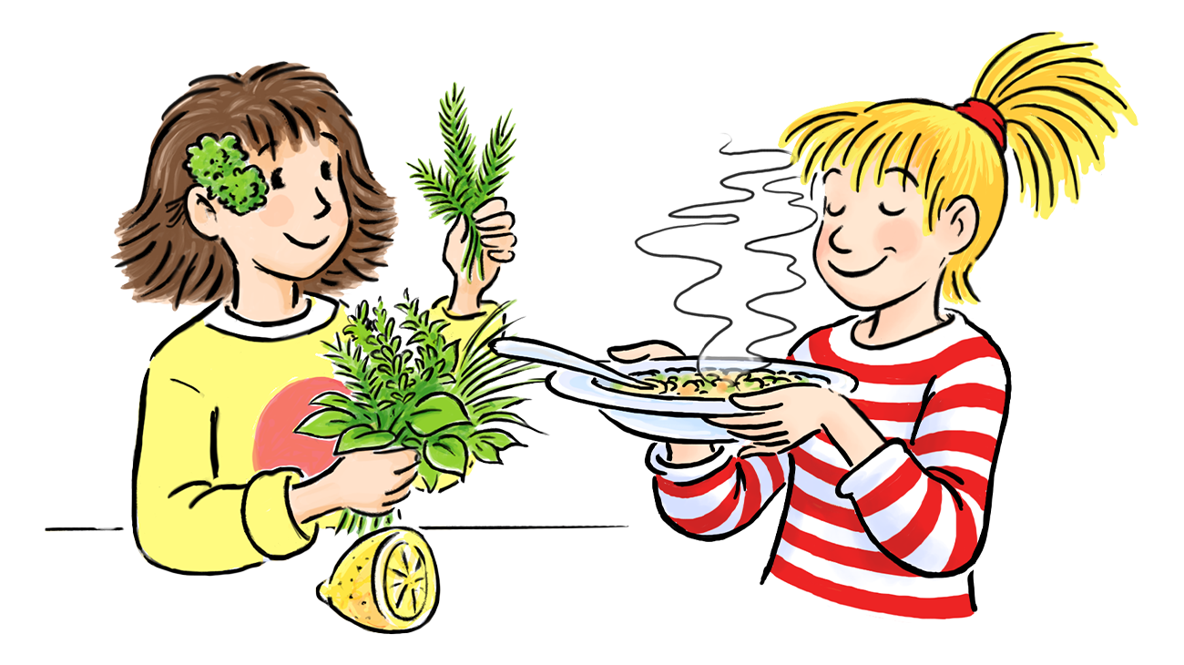 Conni und Billi essen Gemüse