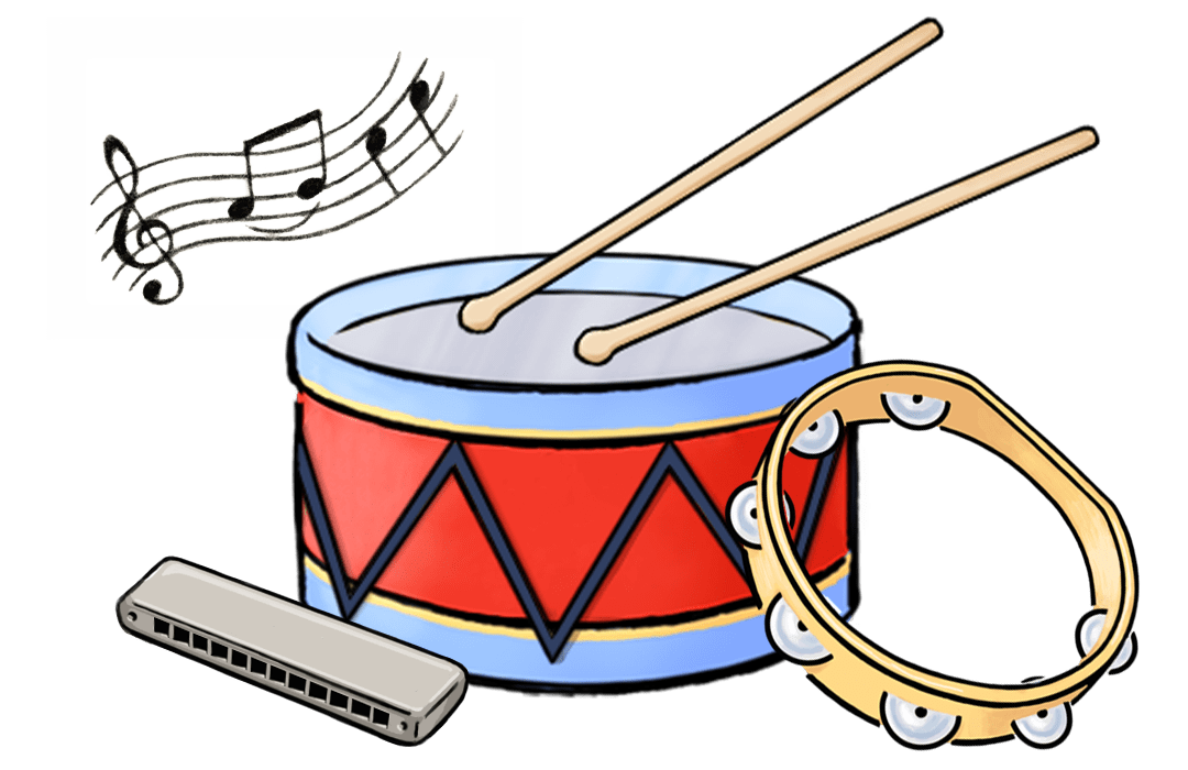 Fasching Trommeln und Musikinstrumente