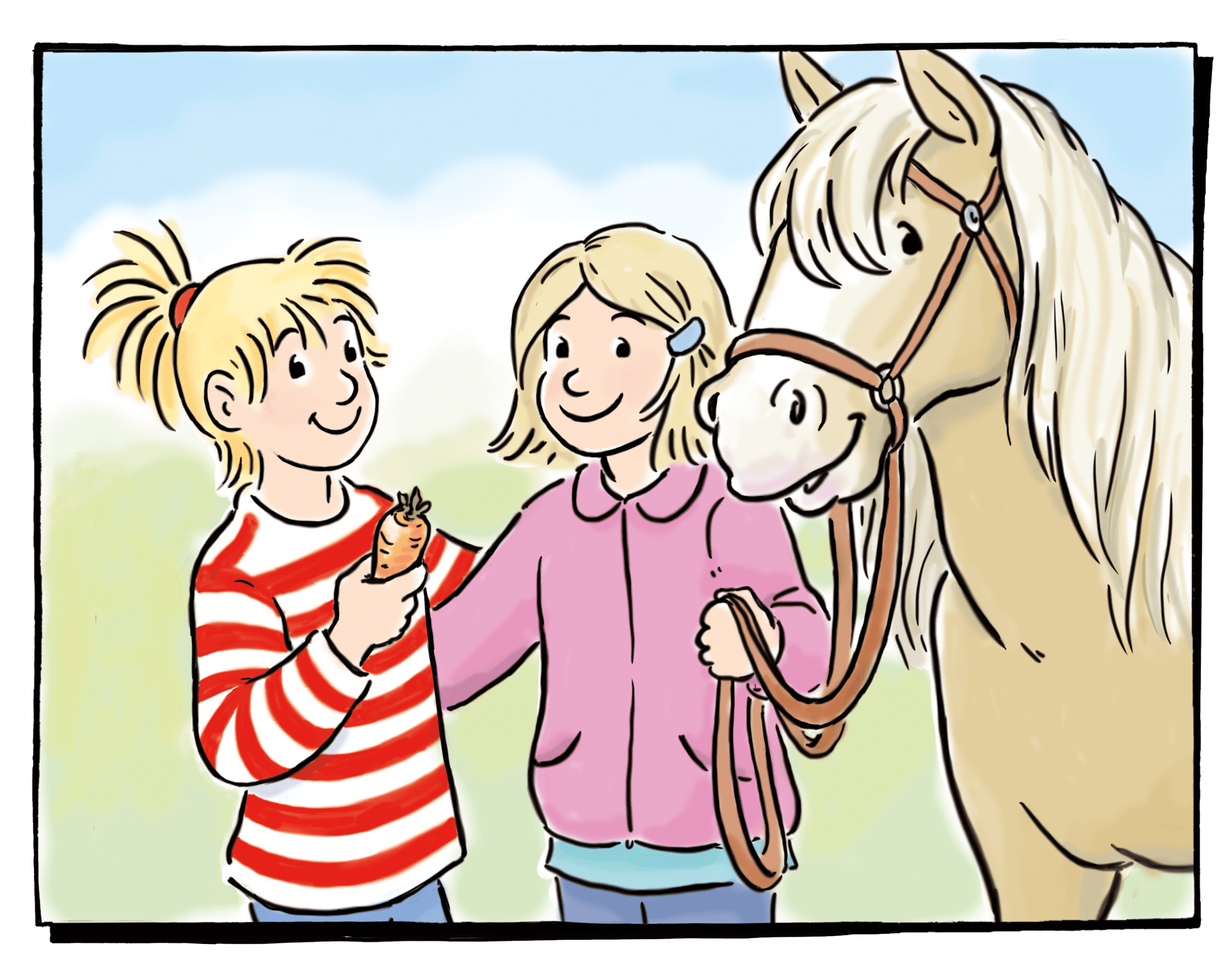 Conni und Annika und ihr Pferd Winni