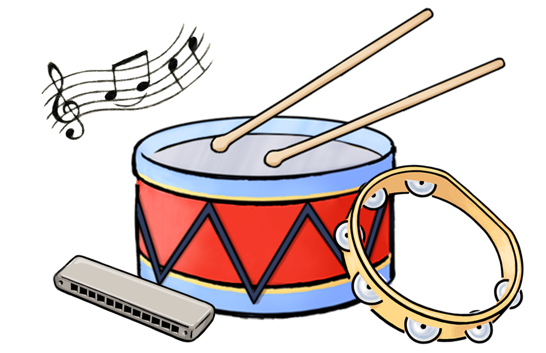 Fasching Trommeln und Musikinstrumente