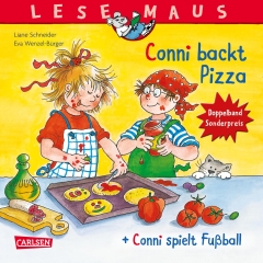 LESEMAUS 204: "Conni backt Pizza" + "Conni spielt Fußball" Conni Doppelband 